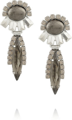Elizabeth Cole Silver-tone, pyrite and crystal earrings
