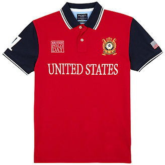 Hackett London British Polo Day USA Team Polo Shirt, Red/White