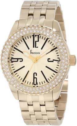 Freelook Women's HA5339GM-3 All Gold Band And Dial Swarovski Bezel Watch