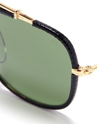 Nobrand 'Primo' leather trim wire sunglasses