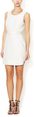 L'Agence Cotton Textured Belted Dress