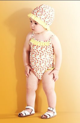 Tucker + Tate Ruffle One-Piece Swimsuit & Hat (Baby Girls)