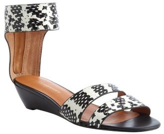 Rebecca Minkoff black and white leather embossed accent 'Lore' sandals
