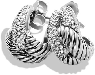 David Yurman Infinity Knot Earrings with Diamonds