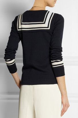 Chloé Bib-detailed fine-knit wool sweater