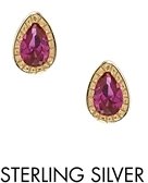 ASOS Gold Plated Sterling Silver July Birthstone Earrings - Red