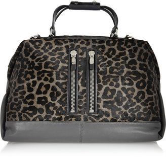 DKNY Leopard-print calf hair and leather tote