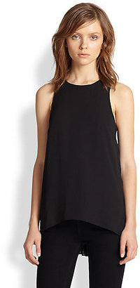 Elizabeth and James Everly Pleated-Back Chiffon Top