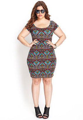 Plus Abstract Bodycon Dress