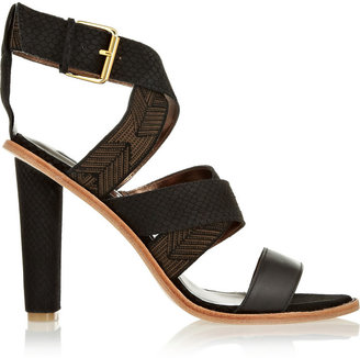 Twelfth St. By Cynthia Vincent Alisa printed and snake-effect suede sandals