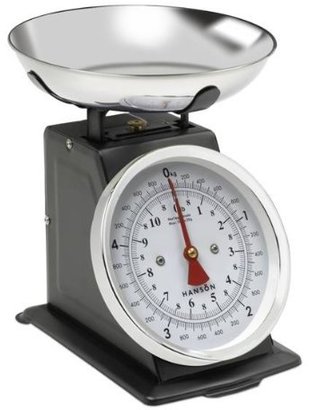 Hanson Traditional Metal Upright Scale with Stainless Steel Bowl, 5KG, Black