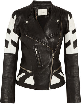 IRO Hyde paneled leather biker jacket