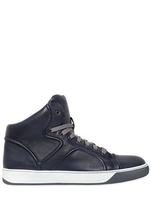 Lanvin Basket Nappa Leather High Top Sneakers