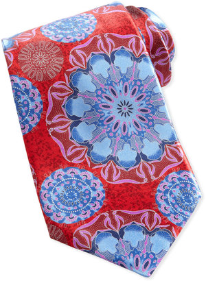 Ermenegildo Zegna rmenegildo Zegn Large-Floral-Print Silk Tie, Red