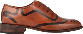 Esquivel Hand-Painted Cap-Toe Oxfords-Brown