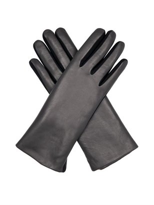 Agnelle Fur-lined lamb leather gloves