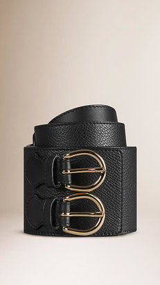 Burberry Buckle Detail Leather Waist Belt