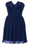 Dorothy Perkins Womens Elise Ryan Structured Lace Bandeau Dress- Blue