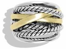 David Yurman Crossover Wide Ring with Gold