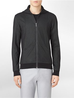Calvin Klein X Fit Ultra Slim Fit Chambray Zip Front Hoodie