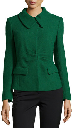Lafayette 148 New York Calleigh Textured Wool-Knit Jacket, Emerald