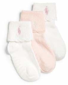 Ralph Lauren Toddler's Scalloped Socks/3-Pack