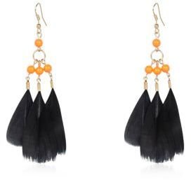River Island Girls black feather earrings