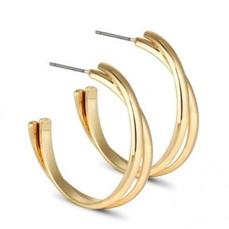 Betty Jackson Designer gold twisted hoop earring