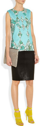 Thakoon Printed Scuba-Jersey And Mesh Top