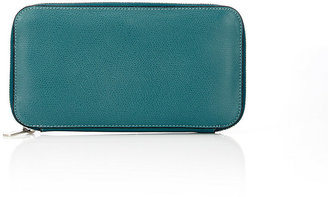 Valextra Women's Zip-Around Wallet-Light green, Turquoise