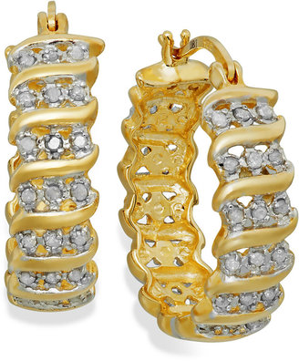 Townsend Victoria Rose-Cut Diamond "S" Hoop Earrings in 18k Gold over Sterling Silver (1/2 ct. t.w.)
