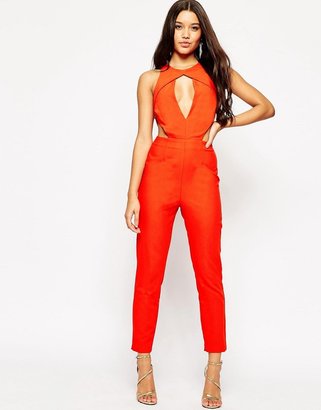 ASOS COLLECTION Angular Cut Out Jumpsuit With Peg Leg