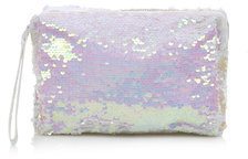 Topshop Womens Sequin Pouch Bag - White