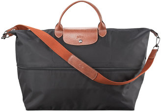 Longchamp Le Pliage Expandable Travel Monogram Bag, Black