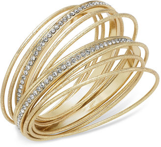 INC International Concepts Gold-Tone Crystal Pave Bangle Bracelet Set