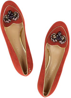 Charlotte Olympia Aries suede slippers