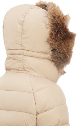 Moncler Women's Fur-Trimmed Hood "Gene" Puffer Jacket-Nude