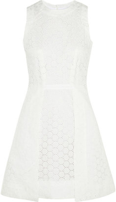 Victoria Beckham Overlap broderie anglaise cotton mini dress