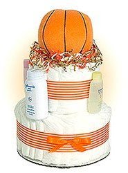 Gift Cakes Galore Lil' Basketball 2 Tier Diaper Cake