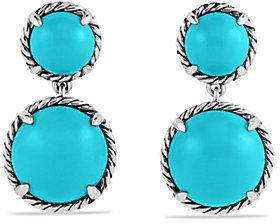 David Yurman Chatelaine Double-Drop Earrings with Turquoise