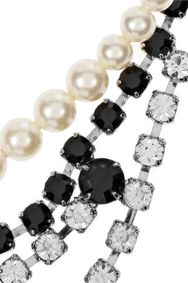 Tom Binns Certain Ratio Noir rhodium-plated, Swarovski pearl and crystal necklace