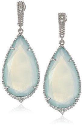 Judith Ripka Arabesque" Sterling Silver, Chalcedony, and White Sapphire Earrings