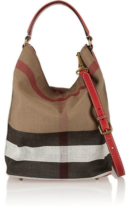 Burberry Shoes & Accessories Checked canvas hobo bag
