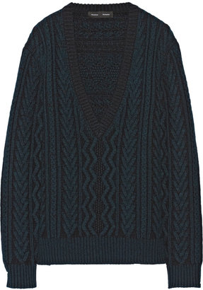 Proenza Schouler Two-tone cable-knit cashmere sweater