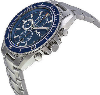 Michael Kors Lansing Chronograph Blue Dial Stainless Steel Mens Watch MK8354