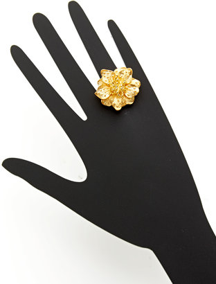 Kenneth Jay Lane Gold Flower Ring