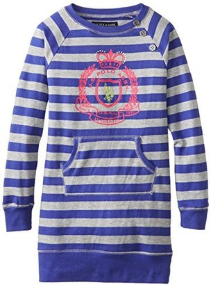U.S. Polo Assn. US Polo Association Big Girls' Striped French Terry Sweatshirt Dress
