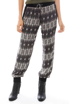 Haute Hippie Silk Sweatpant with Black Knit Trim