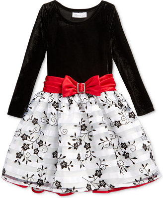 Bonnie Jean Little Girls' Contrast Floral Dress