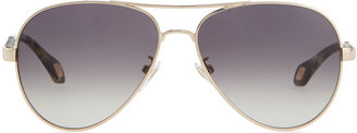 Carolina Herrera Metal Aviator Sunglasses, Black/Multi